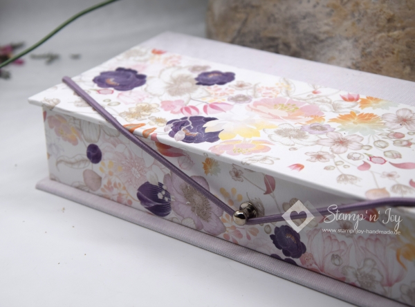 Stifte-Schachtel mit Klappdeckel ca. 21x10x4cm | floral | flieder | Art. Nr. 97040403